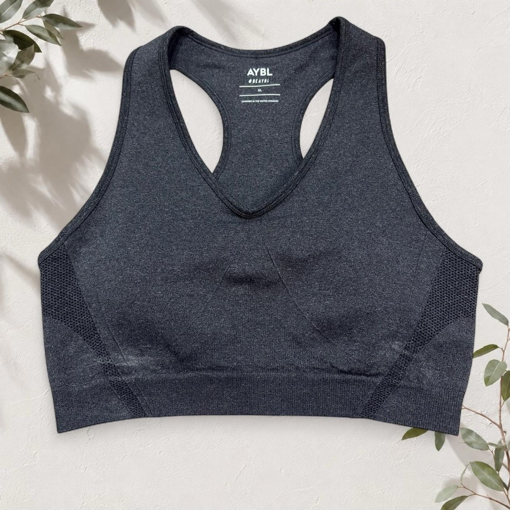 AYBL Balance V2 Seamless Sports Bra Speckle Black XL NWT AY1360 Racerback